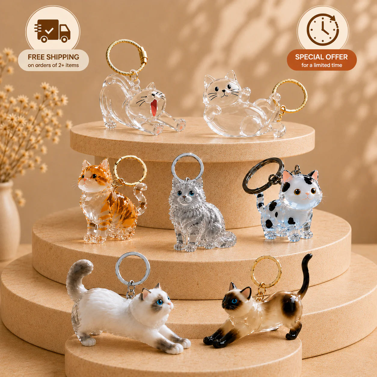 Porte-clés  souvenir personnalisé pour chat