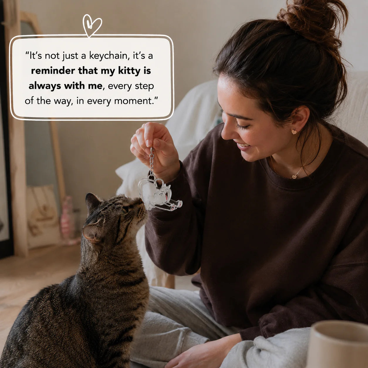 Porte-clés  souvenir personnalisé pour chat